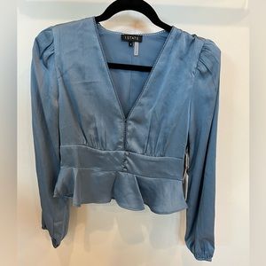 1 State porcelain blue fitted blouse size S.